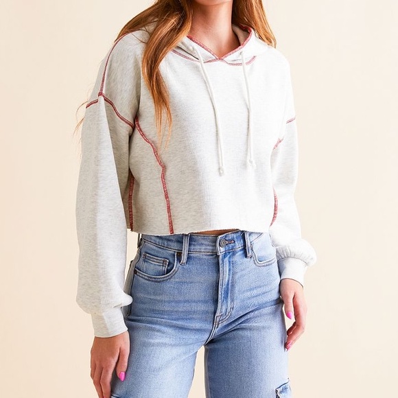 Fitz + Eddi Tops - Fitz + Eddi Cropped Hoodie Sweatshirt
